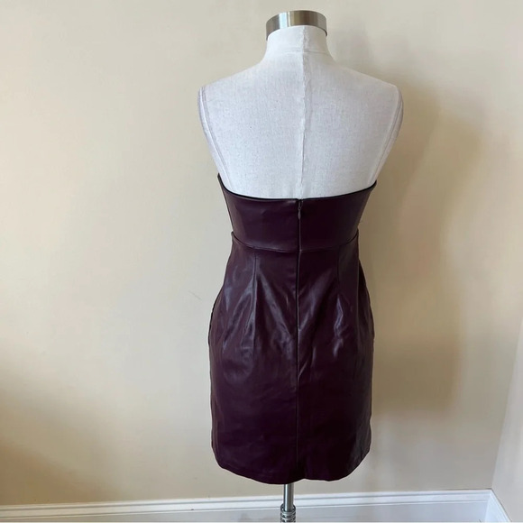 Ashley Park vegan leather notch neck rosette dress 17219 - Picture 6 of 10